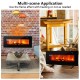 42-inch electric wall-mounted fireplace in black, showcasing realistic flames for cozy ambiance and energy-saving.