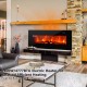 42-inch electric wall-mounted fireplace in black, featuring realistic flames and remote control for cozy warmth and.