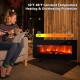42-inch electric fireplace in black, featuring realistic flames, remote control, and overheat protection for cozy.