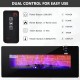 Remote control panel for the 42 Inch Electric Wall Mounted Fireplace, featuring power, flame, timer, and heater buttons.