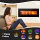 Electric wall-mounted fireplace with realistic flames, 7 color options, remote control, perfect for cozy home ambiance.