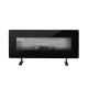 42-inch black electric fireplace with realistic flames, remote control, and wall-mounted design for cozy home ambiance.