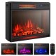 Recessed electric heater with realistic flame effect, 900/1350W settings, and remote control for cozy indoor ambiance.
