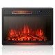 Recessed electric heater with realistic flame effect, 900/1350W heat settings, ideal for cozy living spaces.