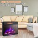 Recessed electric heater with realistic flame effect, 900/1350W settings, for cozy warmth in any room.