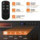 Recessed electric heater control panel showing power, temperature, and timer settings for versatile home heating.