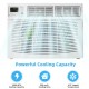 15000 BTU window air conditioner in white, cooling up to 800 sq.ft. with adjustable temperature and multiple modes.