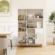 Free standing pantry cabinet with 5 shelves and 2-door storage, perfect for kitchen or living room organization.