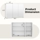 Frameless bathroom wall-mounted mirror cabinet dimensions with 3 mirrored doors and 6 storage compartments for.