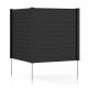 Freestanding black air conditioner fence with metal ground stakes, ideal for privacy around outdoor units and gardens.