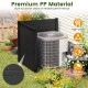 Freestanding 48 x 48 inch black air conditioner fence with metal stakes, providing privacy and stability for outdoor.