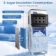 Freestanding commercial ice maker with 3-layer insulation, producing 450 lbs of ice daily for busy operations.