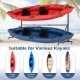 Freestanding kayak storage rack with 6 lockable wheels, suitable for various kayaks, canoes, and SUPs for indoor or.