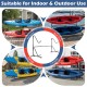 Freestanding kayak storage rack with 6 lockable wheels, suitable for indoor and outdoor use in various settings.