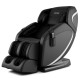 Full body massage chair in black with zero gravity feature, adjustable settings, and integrated Bluetooth speakers for.