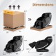 Dimensions of the Full Body Massage Chair Zero Gravity Recliner in black, showcasing adjustable features for.