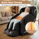 Full body massage chair in black with waist heat therapy, featuring ergonomic design and adjustable settings for.