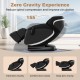 Full body massage chair in black showing zero gravity positions for personalized comfort and relaxation.