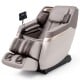 Full body massage chair in white with zero gravity function, foot rollers, and LCD touch screen for relaxation.