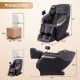 Dimensions of the full body massage chair in black, showing height, width, and depth for perfect fit in any space.