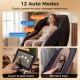 Touch screen panel and shortcut keys of the brown full body massage chair with 12 auto modes for customized relaxation.