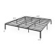 King size metal bed frame with heavy-duty slats, 12" height, and minimalist design for stable mattress support.