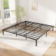 King size metal bed frame with heavy-duty support slats, minimalist design, and ample under-bed storage for a stylish.