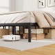 King size metal bed frame with heavy-duty slats, providing ample under-bed storage and a minimalist design.