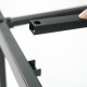 Close-up of the heavy-duty metal bed frame's slats, featuring a powder-coated finish for stability and support.