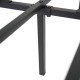 Close-up of the heavy-duty metal bed frame's support slats, featuring a minimalist design for stability and noise-free.
