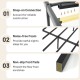 Metal bed frame with snap-on connection, noise-free foam, and non-slip foot pads for stable support and scratch.