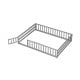 Gray full-size floor bed with safety guardrails and lockable door, perfect for kids' sleeping or activity space.