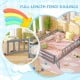 Full-size floor bed in gray with full-length safety guardrails and lockable door for secure and easy access.