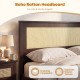 Full size rattan headboard in rustic brown with woven texture, perfect for chic bedroom decor and comfy support.