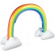 Inflatable rainbow sprinkler made of durable PVC, featuring three air holes for easy inflation, perfect for summer yard.