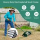 18-inch rolling lawn aerator with heavy-duty steel frame, designed for easy soil perforation and improved aeration.