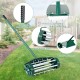 18-inch rolling lawn aerator with splash-proof fender, featuring strong spikes and a comfortable gripping handle for.