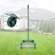 18-inch rolling lawn aerator with 1.2-inch spikes and splash-proof fender, ideal for improving soil aeration in gardens.