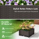 Elevated plastic raised garden bed planter kit in brown with rattan pattern, perfect for flowers and vegetables.