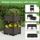 Elevated plastic raised garden bed planter kit in brown, featuring two planters for versatile indoor and outdoor use.