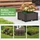Elevated plastic raised garden bed planter kit with rattan pattern, perfect for flowers and vegetables in any outdoor.