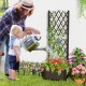 Raised garden bed with trellis planter box in coffee color, ideal for climbing plants and outdoor decoration.