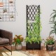 Vertical trellis planter box in coffee color with a large plant box, perfect for growing deep-rooted vegetables and.