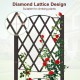 Diamond lattice trellis design of the raised garden bed, ideal for climbing plants and enhancing garden aesthetics.