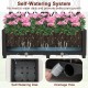 Self-watering raised garden bed with trellis for climbing plants, featuring drainage hole and durable PP material for.