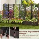 Raised garden bed with trellis for climbing plants, made of durable coffee-colored PP material, ideal for outdoor.