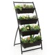 4-tier vertical raised garden bed with 4 detachable containers, featuring drainage holes for optimal plant growth.