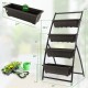 4-tier vertical raised garden bed with 4 detachable containers, drainage holes, and a sturdy metal frame for outdoor.