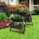 3-tier vertical raised garden bed with 5 plant boxes, made of durable PE material, ideal for space-saving gardening.