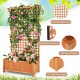 Raised garden bed with trellis and hanging roof, made of natural fir wood, ideal for climbing plants and decor.